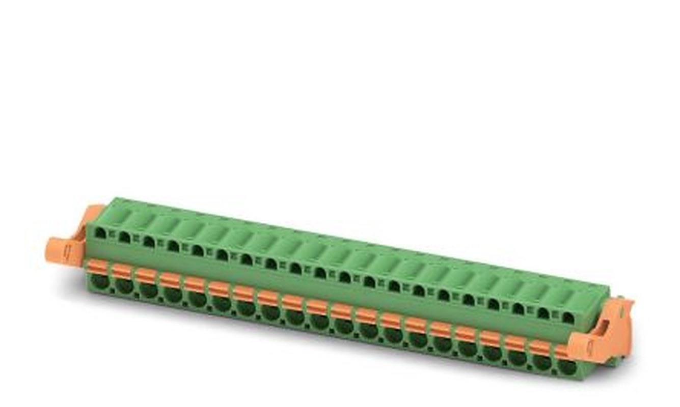 Phoenix Contact FKC 2.5/20-ST-5.08-LR Series Pluggable Terminal Block, 20-Contact, 5.08 mm Pitch, 1 Row, 1810971