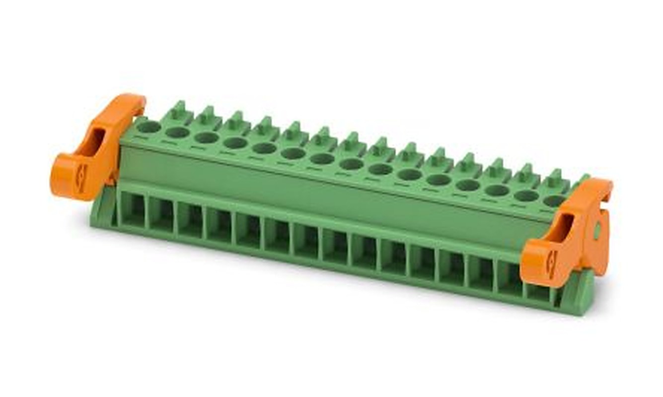 Phoenix Contact MC 1.5/15-ST-3.5-LR Series Pluggable Terminal Block, 15-Contact, 3.5 mm Pitch, 1 Row, 1816988
