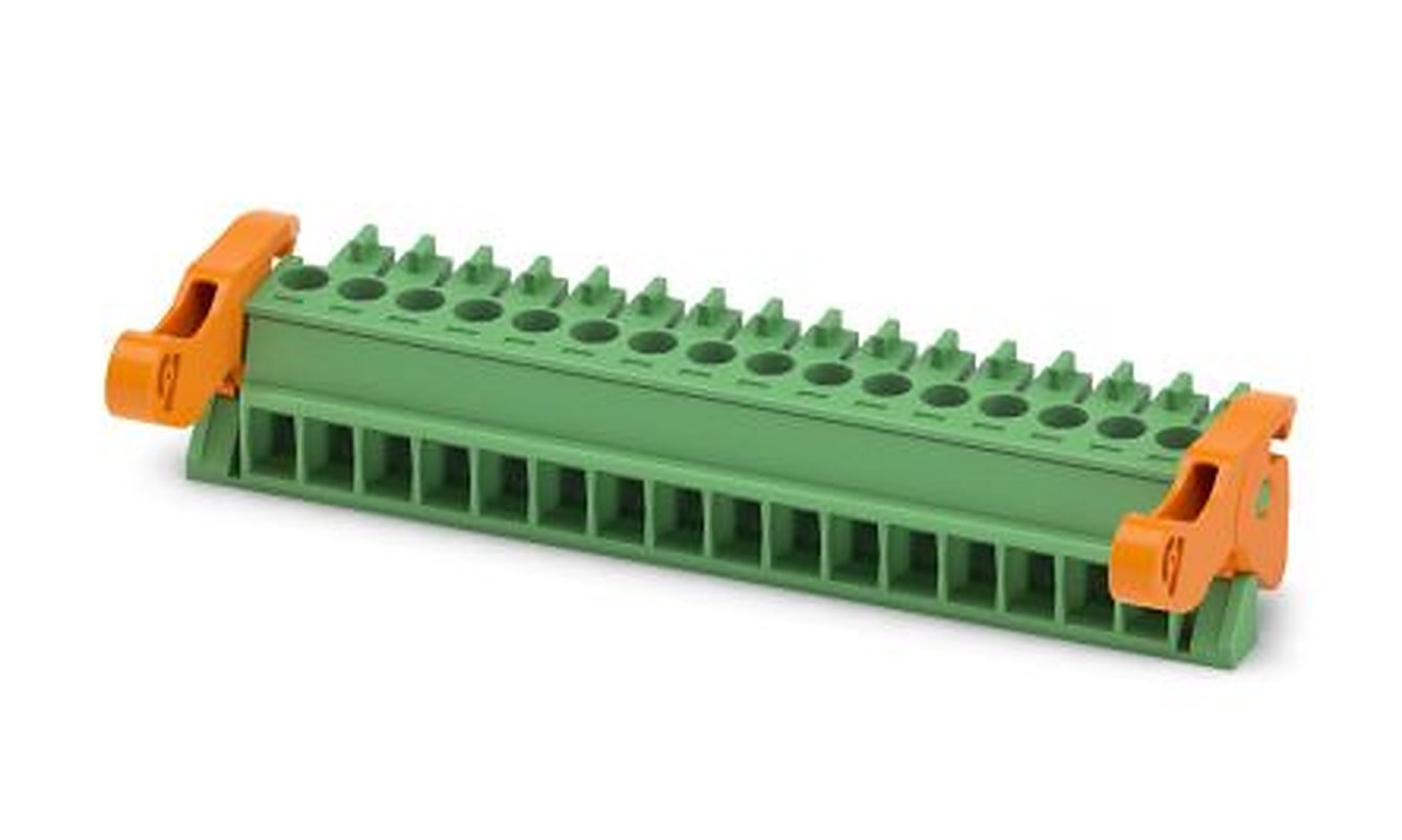 Phoenix Contact MC 1.5/16-ST-3.5-LR Series Pluggable Terminal Block, 16-Contact, 3.5 mm Pitch, 1 Row, 1816991