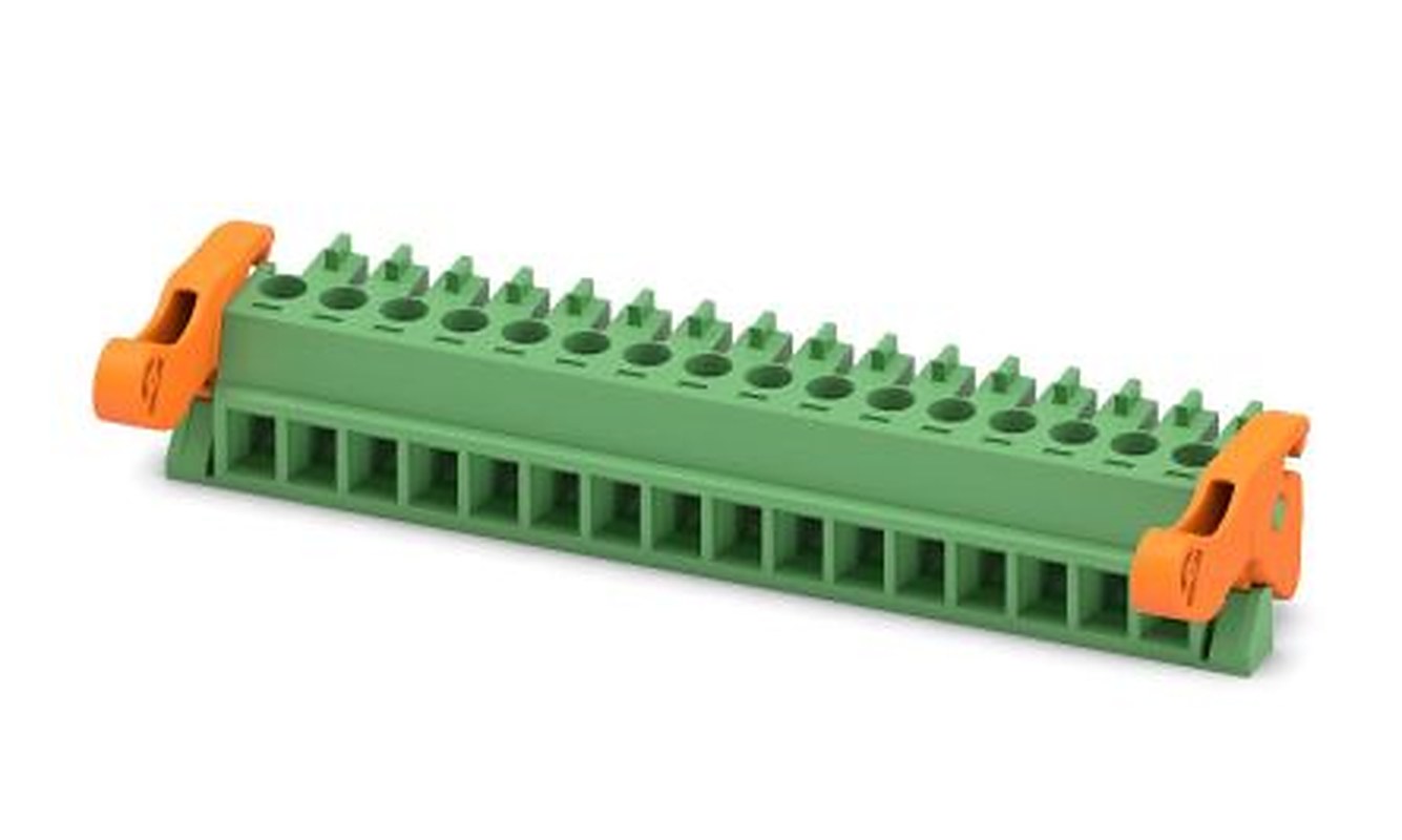 Phoenix Contact MC 1.5/16-ST-3.81-LR Series Pluggable Terminal Block, 16-Contact, 3.81 mm Pitch, 1 Row, 1817181