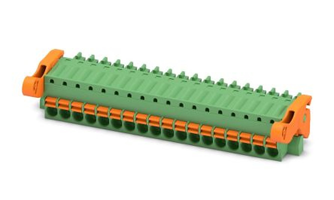 Phoenix Contact FK-MCP 1.5/18-ST-3.5-LR Series Pluggable Terminal Block, 18-Contact, 3.5 mm Pitch, 1 Row, 1817398