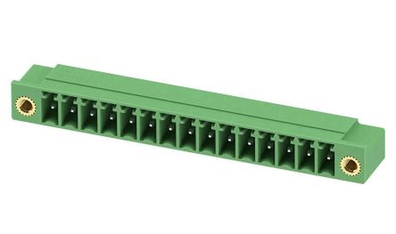 Phoenix Contact MC 1.5/15-GF-3.5-LR Series Right Angle Through Hole PCB Header, 15 Contact(s), 3.5 mm Pitch, 1 Row,
