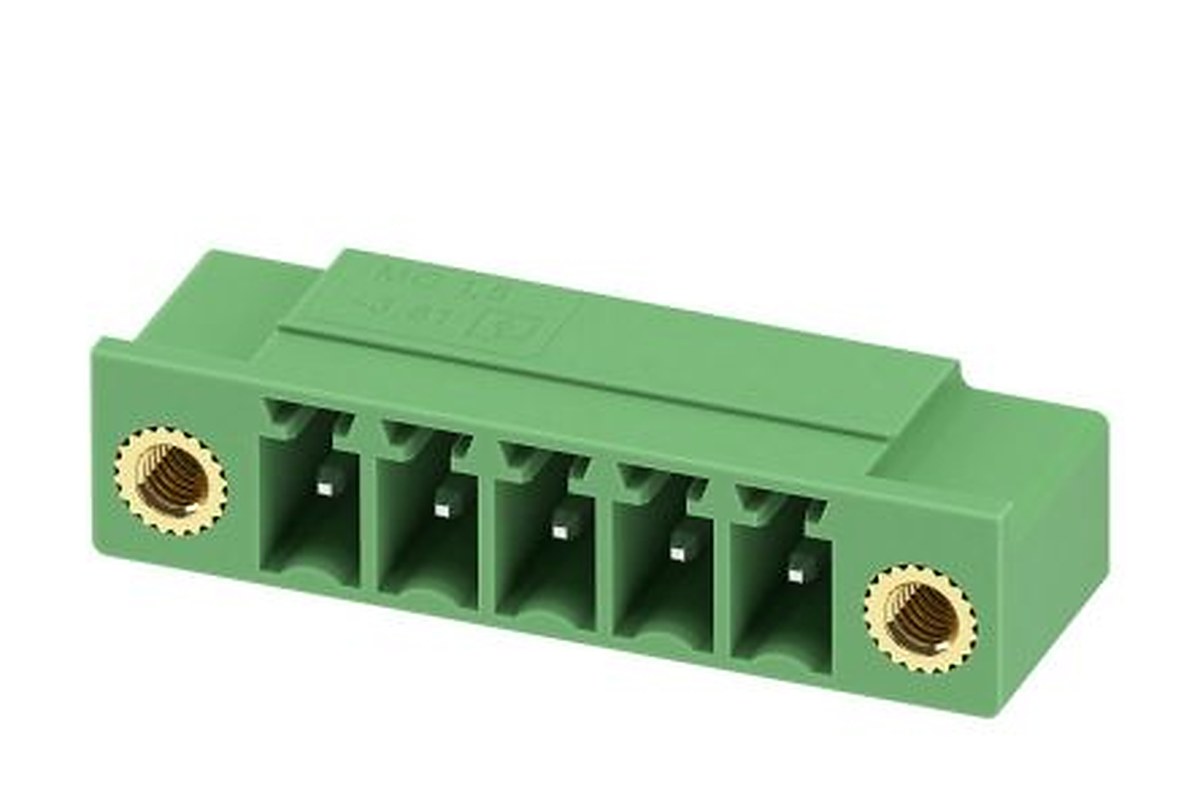 Phoenix Contact MC 1.5/5-GF-3.81-LR Series Pluggable Terminal Block, 5-Contact, 3.81 mm Pitch, 1 Row, 1817835