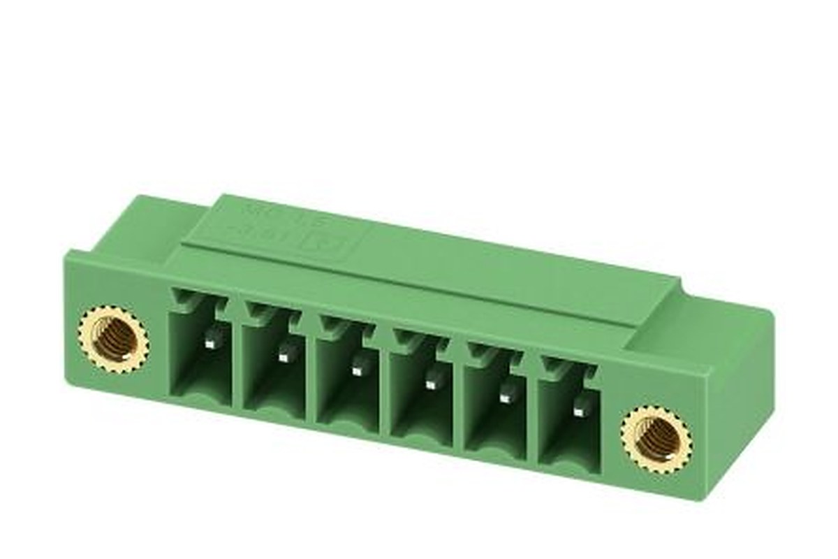 Phoenix Contact MC 1.5/6-GF-3.81-LR Series Pluggable Terminal Block, 6-Contact, 3.81 mm Pitch, 1 Row, 1817848