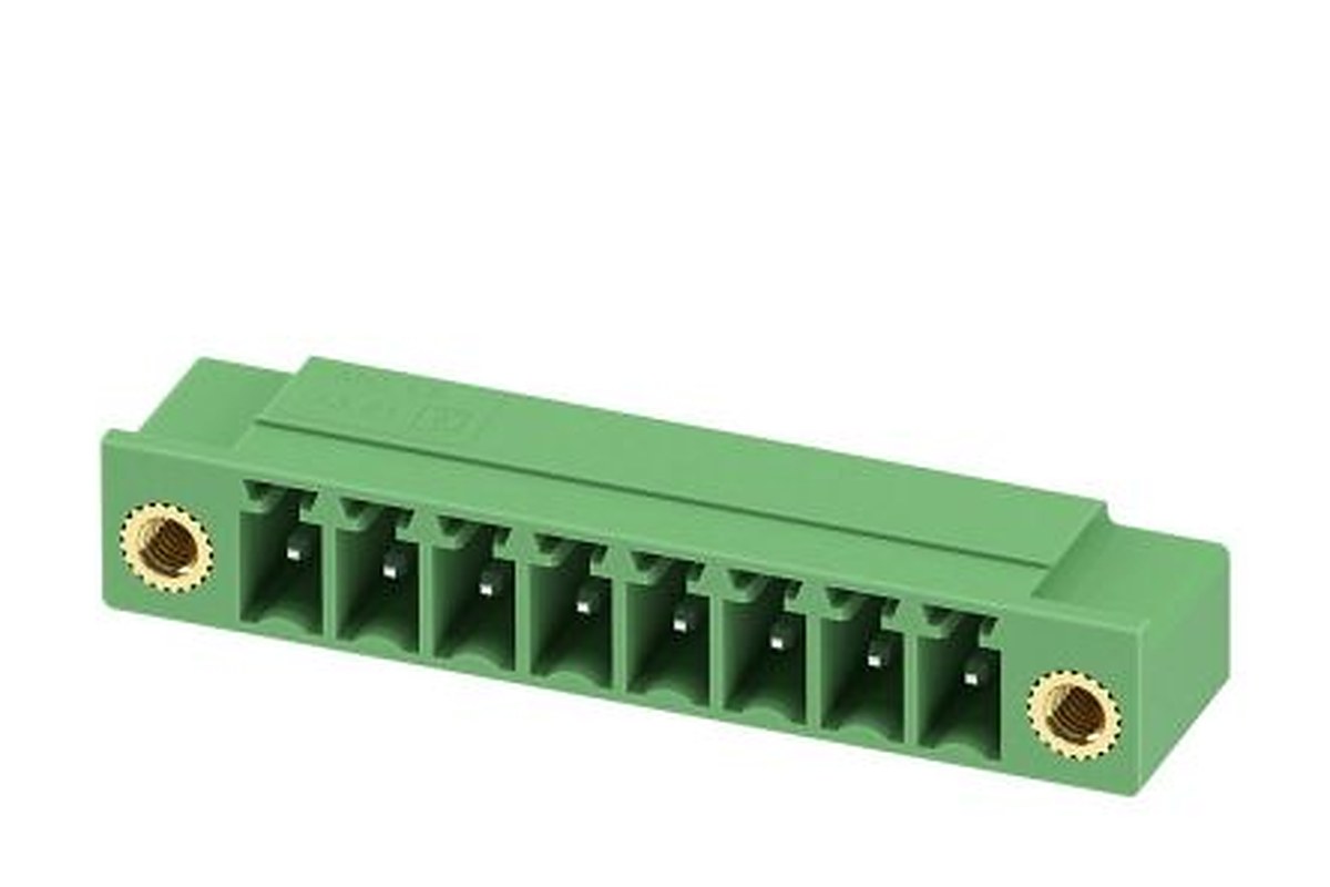 Phoenix Contact MC 1.5/8-GF-3.81-LR Series Pluggable Terminal Block, 8-Contact, 3.81 mm Pitch, 1 Row, 1817864
