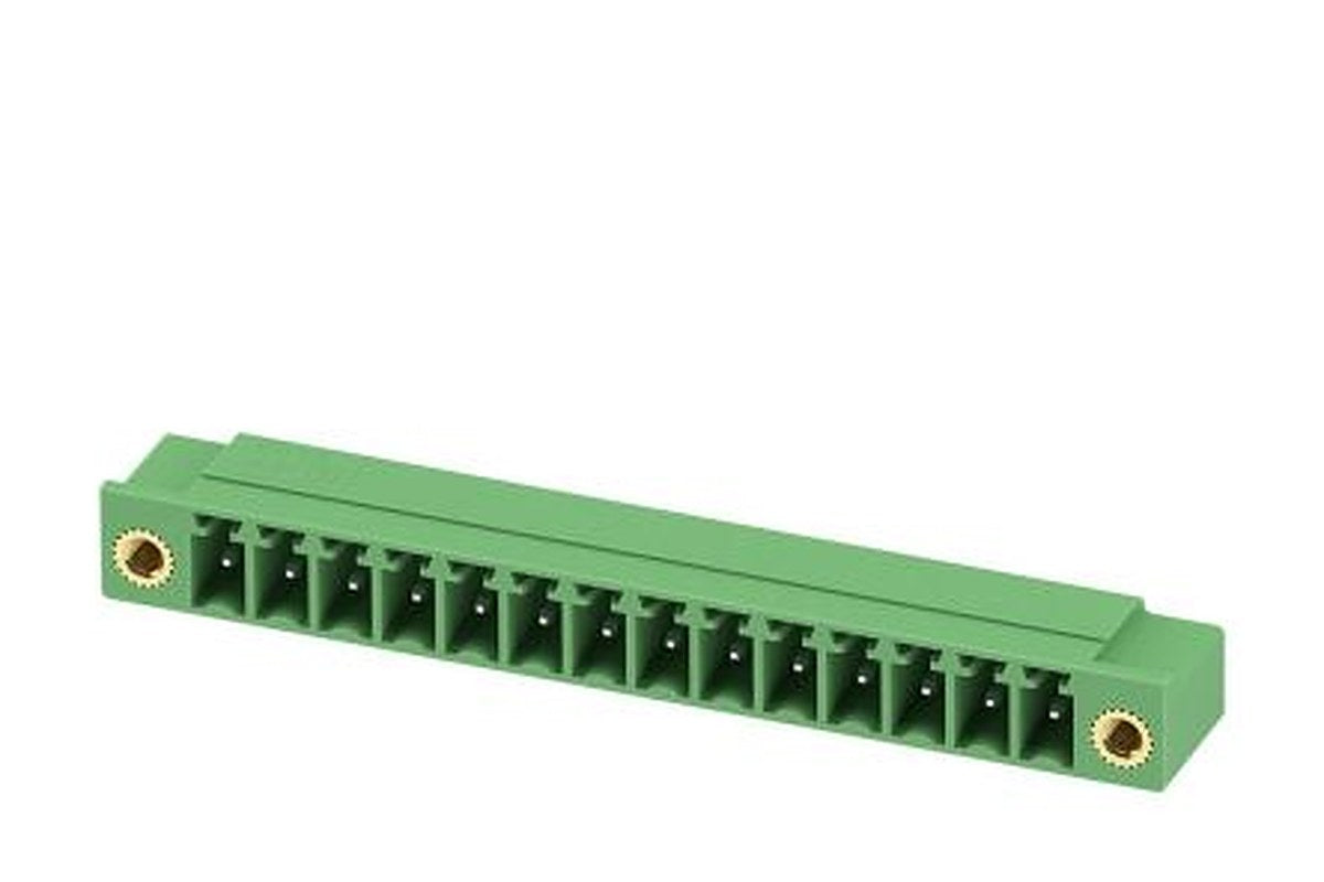Phoenix Contact MC 1.5/14-GF-3.81-LR Series Pluggable Terminal Block, 14-Contact, 3.81 mm Pitch, 1 Row, 1817929