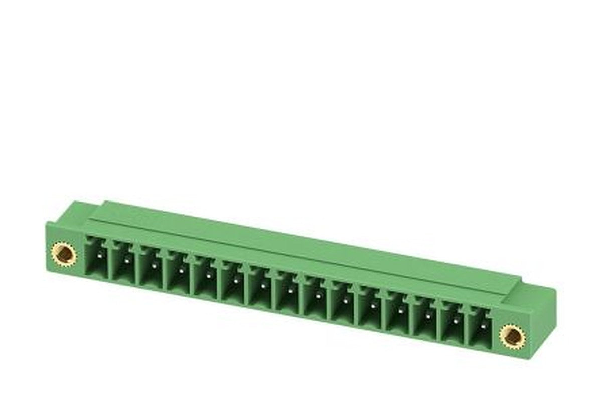 Phoenix Contact MC 1.5/15-GF-3.81-LR Series Pluggable Terminal Block, 15-Contact, 3.81 mm Pitch, 1 Row, 1817932
