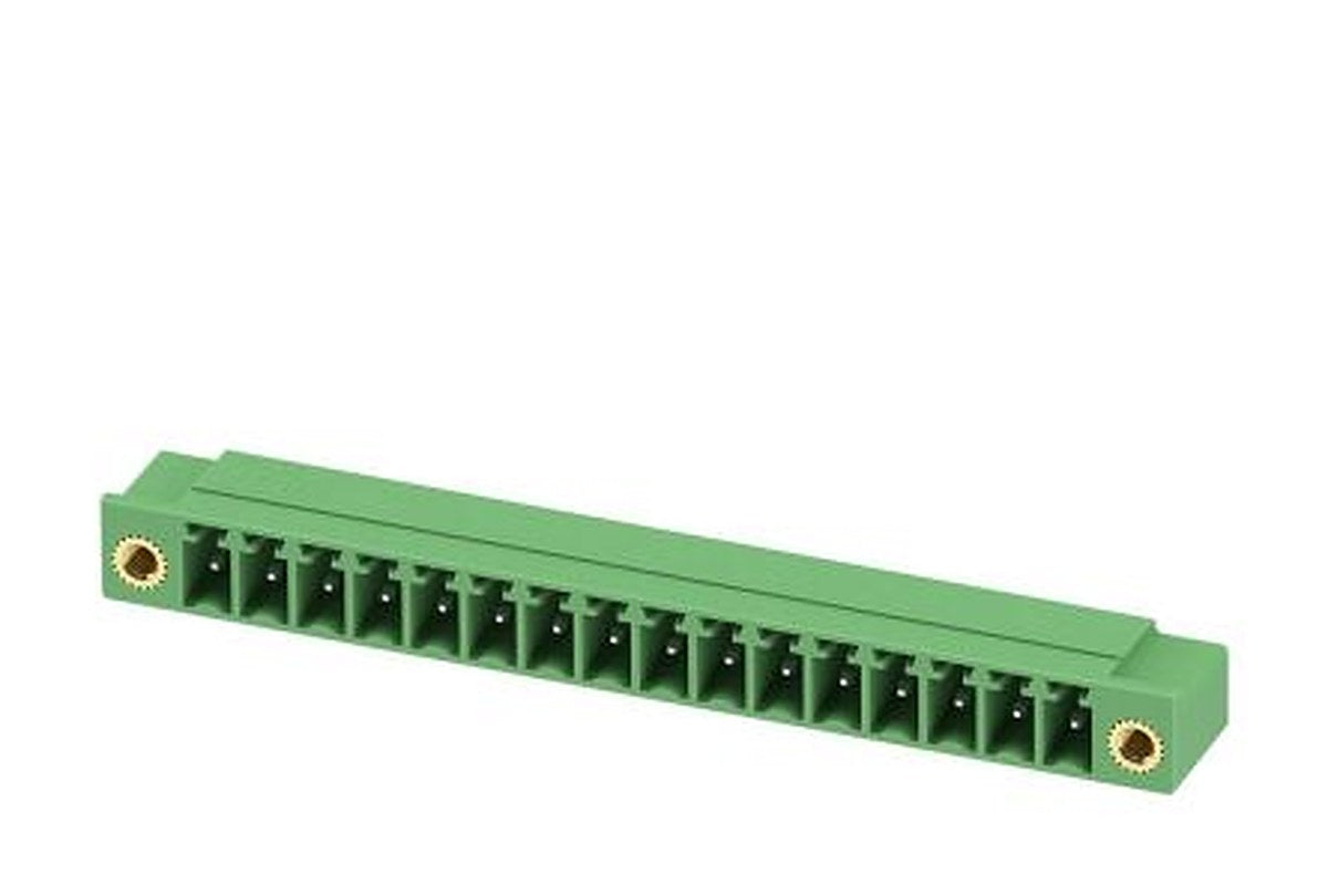 Phoenix Contact MC 1.5/16-GF-3.81-LR Series Pluggable Terminal Block, 16-Contact, 3.81 mm Pitch, 1 Row, 1817945