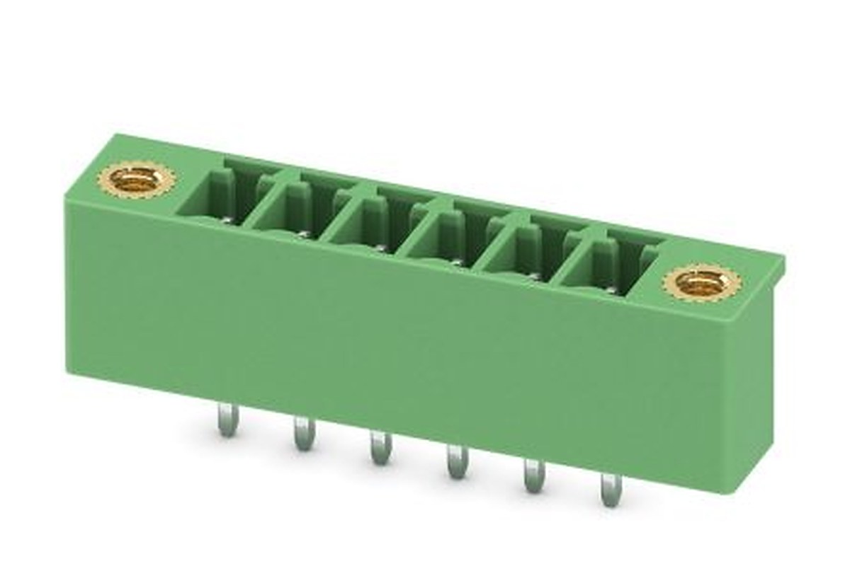 Phoenix Contact MCV 1.5/ 6-GF-3.81-LR Series Pluggable Terminal Block, 6-Contact, 3.81 mm Pitch, 1 Row, 1818229