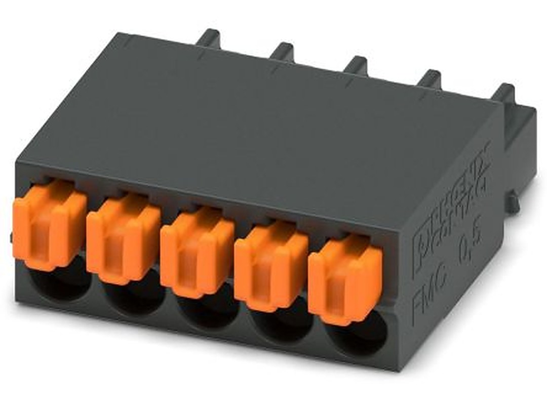 Phoenix Contact FMC 0.5/5-ST-2.54 Series PCB Terminal Block, 5-Contact, 2.54 mm Pitch, 1 Row, 1821122