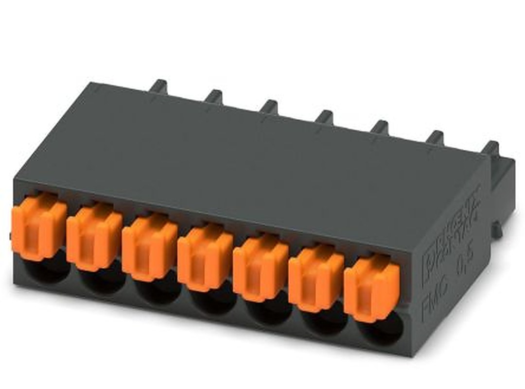 Phoenix Contact FMC 0.5/7-ST-2.54 Series PCB Terminal Block, 7-Contact, 2.54 mm Pitch, 1 Row, 1821148