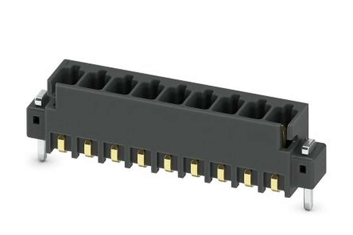 Phoenix Contact MCV 0.5/ 9-G-2.54 SMD R56 Series Pluggable Terminal Block, 9-Contact, 2.54 mm Pitch, 1 Row, 1821614