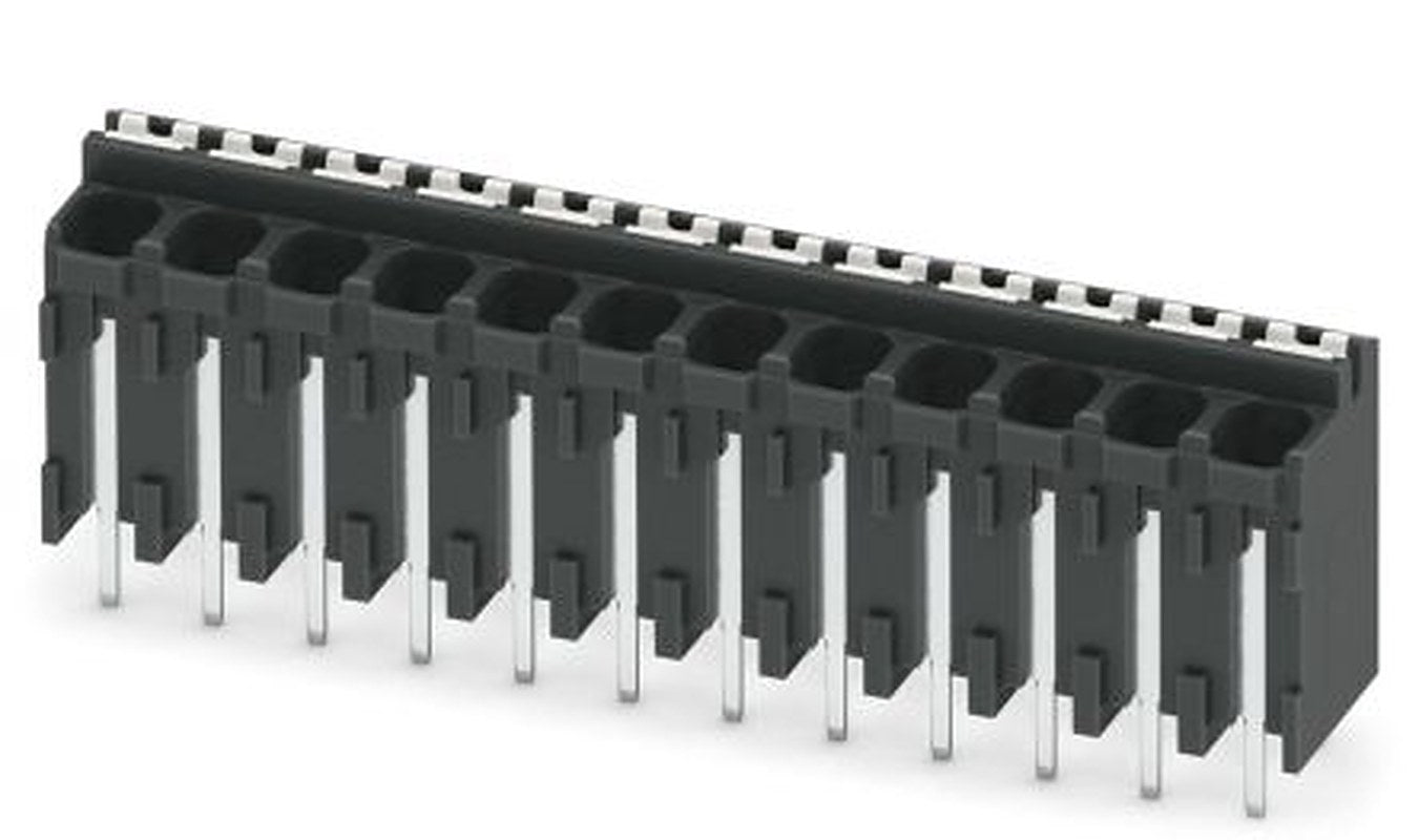 Phoenix Contact SPT-THR 1.5/12-V-3.81 P26 Series PCB Terminal Block, 12-Contact, 3.81 mm Pitch, 1 Row, 1822529