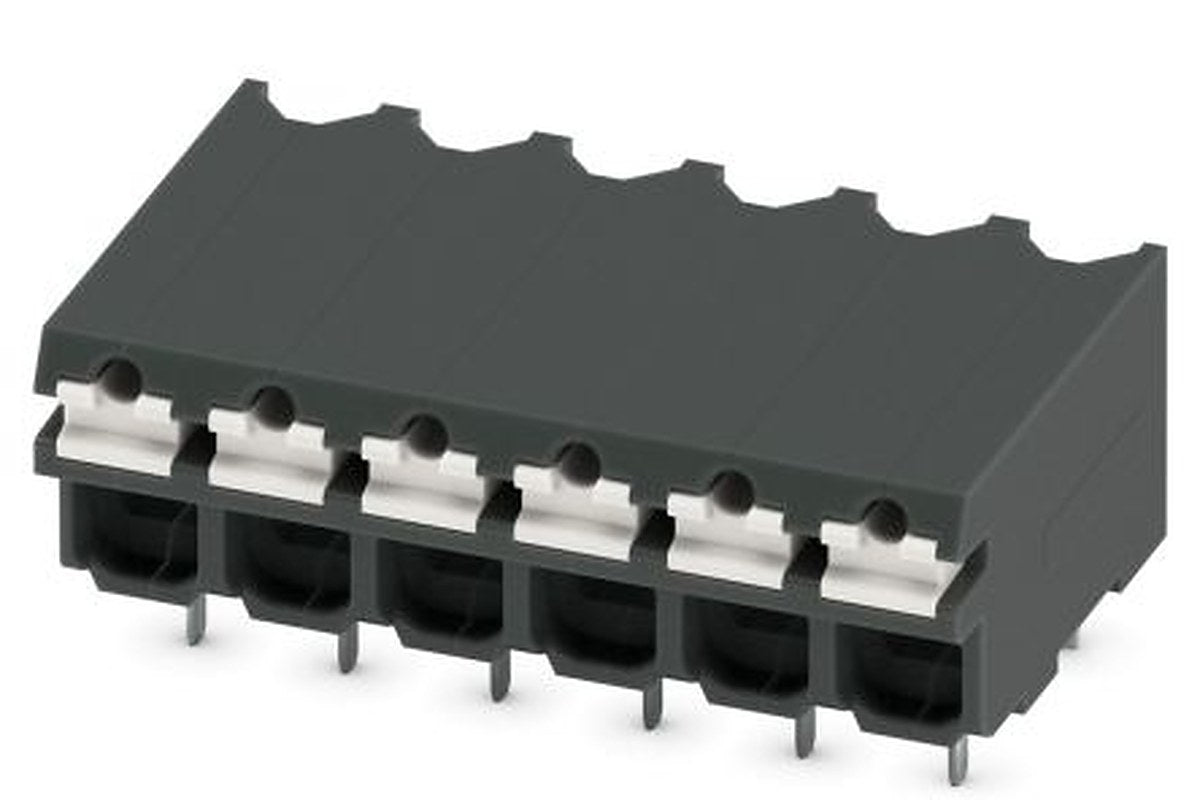 Phoenix Contact SPT-THR 1.5/6-H-3.81 P26 Series PCB Terminal Block, 6-Contact, 3.81 mm Pitch, 1 Row, 1822901