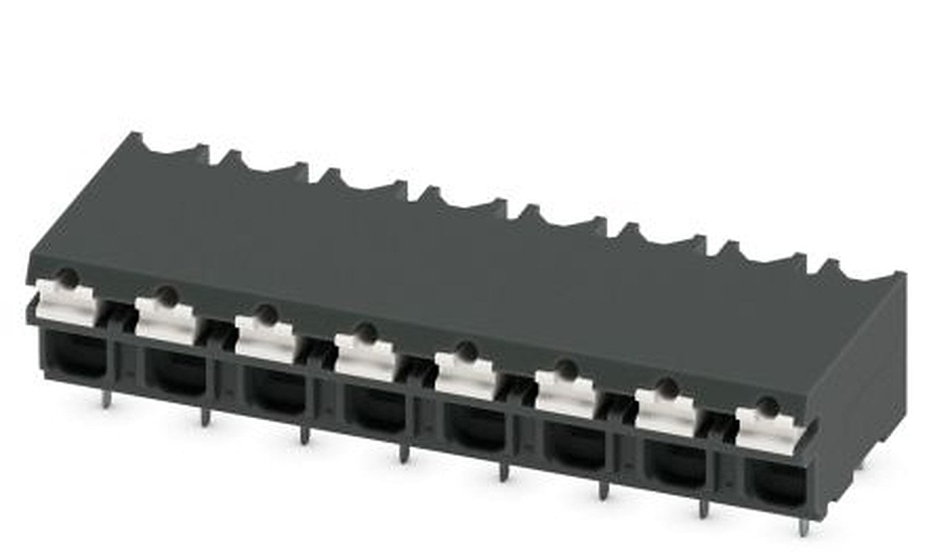 Phoenix Contact SPT-THR 1.5/8-H-5.08 P26 Series PCB Terminal Block, 8-Contact, 5.08 mm Pitch, 1 Row, 1823146