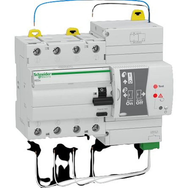 Schneider Electric Acti9 Reds Series Residual Current Circuit Breaker, 40A, 4-Pole, 30 mA, Type A, 630 A