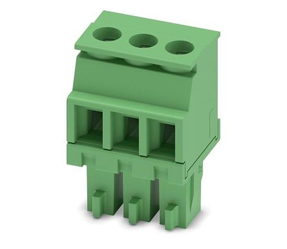 Phoenix Contact MCVR 1.5/3-ST-3.81 Series Pluggable Terminal Block, 3-Contact, 3.81 mm Pitch, 1 Row