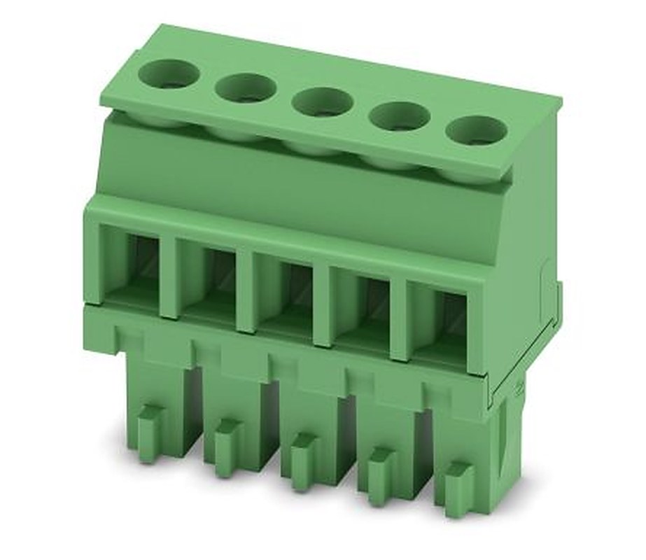 Phoenix Contact MCVR 1.5/5-ST-3.81 Series Pluggable Terminal Block, 5-Contact, 3.81 mm Pitch, 1 Row, 1827156