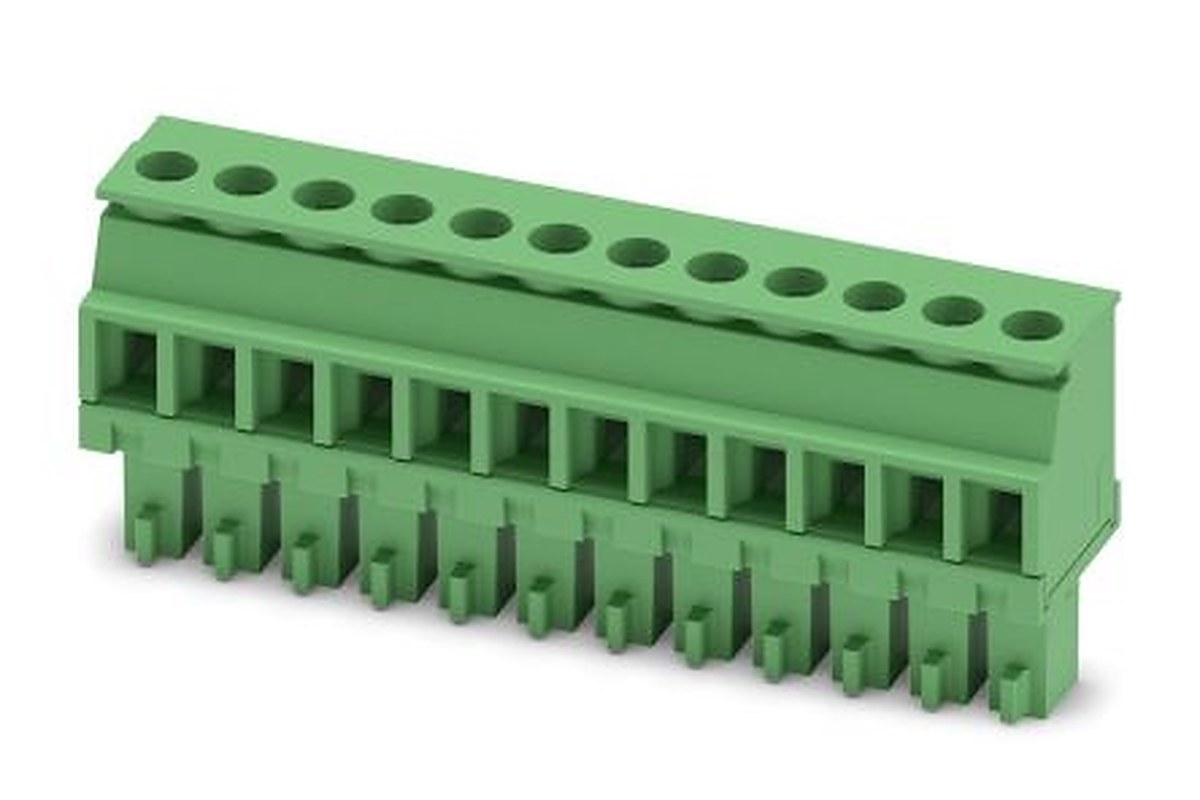 Phoenix Contact MCVR 1.5/12-ST-3.81 Series Pluggable Terminal Block, 12-Contact, 3.81 mm Pitch, 1 Row