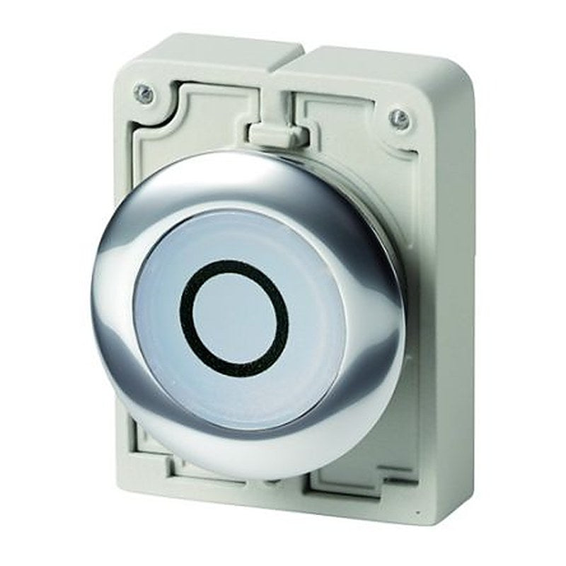 Eaton RMQ-Titan Series White Momentary Spring Return Push Button Switch, 30.5 mm Cutout, IP66, IP67, IP69K, EN, IEC