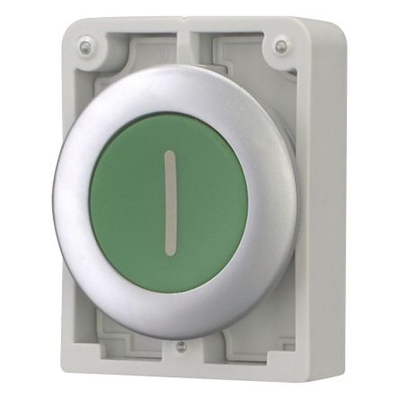 Eaton RMQ Titan M30 Series Push Button Switch, Latching, Panel, 30.5 mm Cutout, Green LED, IP66, IP67, IP69K
