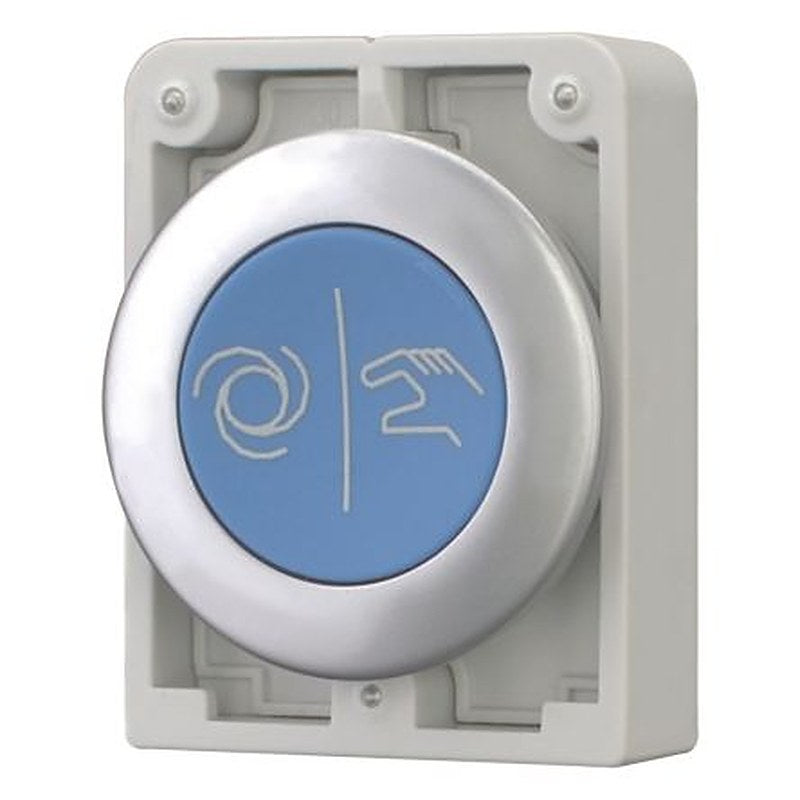 Eaton RMQ Titan M30 Series Push Button Switch, Momentary, Panel, 30.5 mm Cutout, Blue LED, IP66, IP67, IP69K