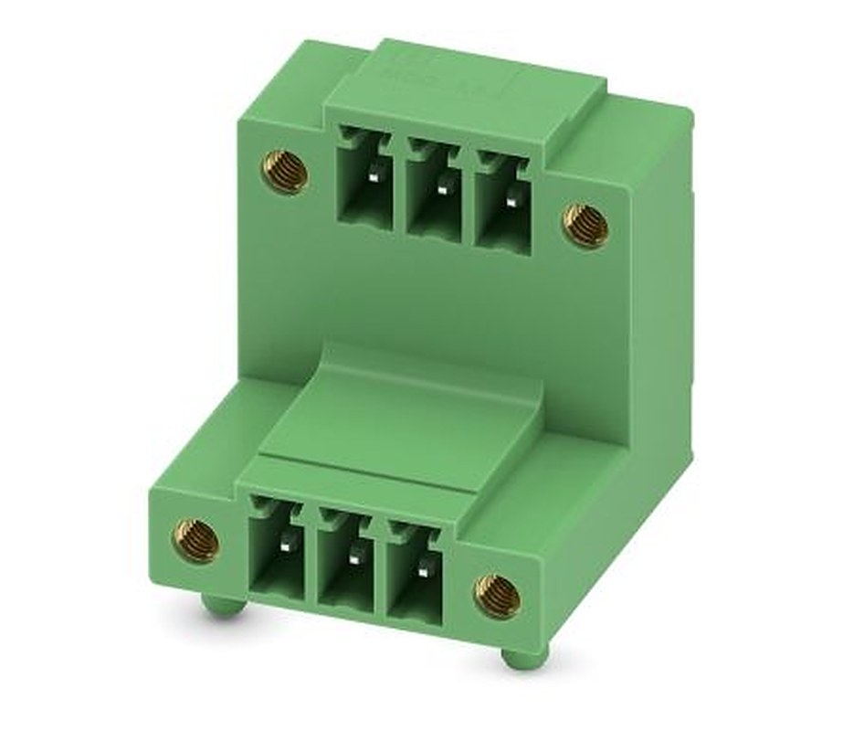 Phoenix Contact MCD 1.5/ 3-GF-3.81 Series Pluggable Terminal Block, 3-Contact, 3.81 mm Pitch, 2 Row, 1830114