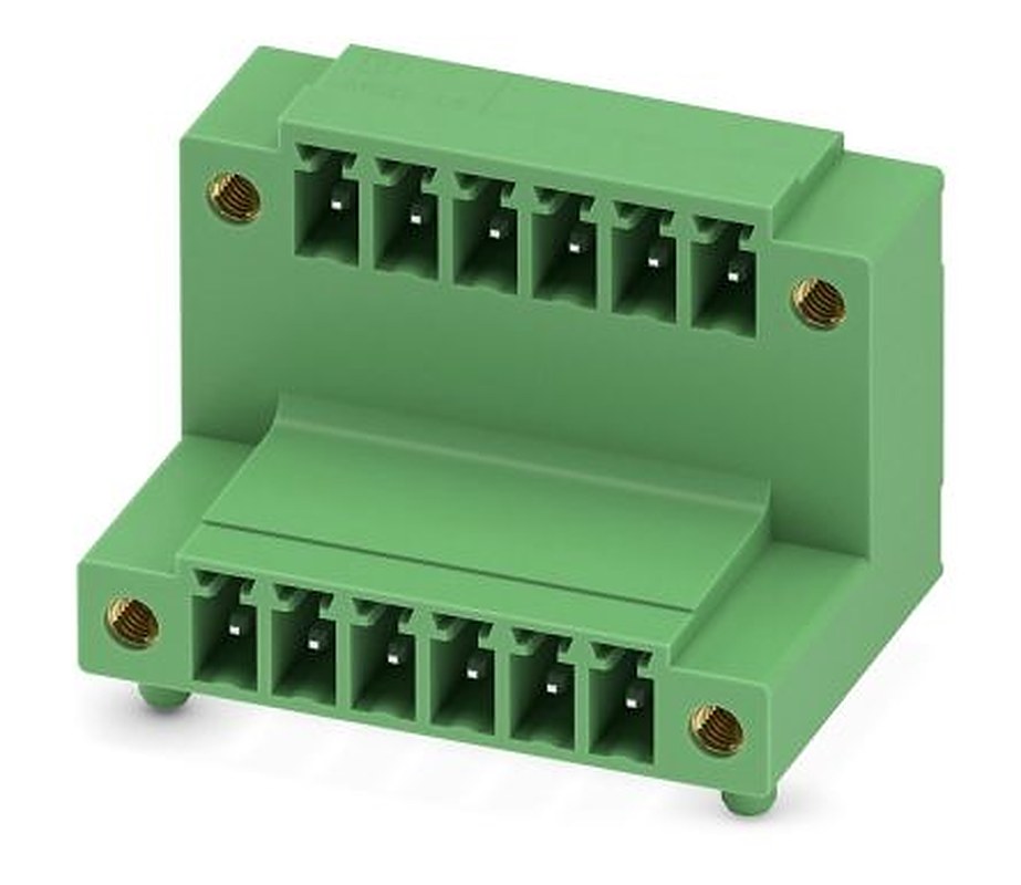 Phoenix Contact MCD 1.5/ 6-GF-3.81 Series Pluggable Terminal Block, 6-Contact, 3.81 mm Pitch, 2 Row, 1830143