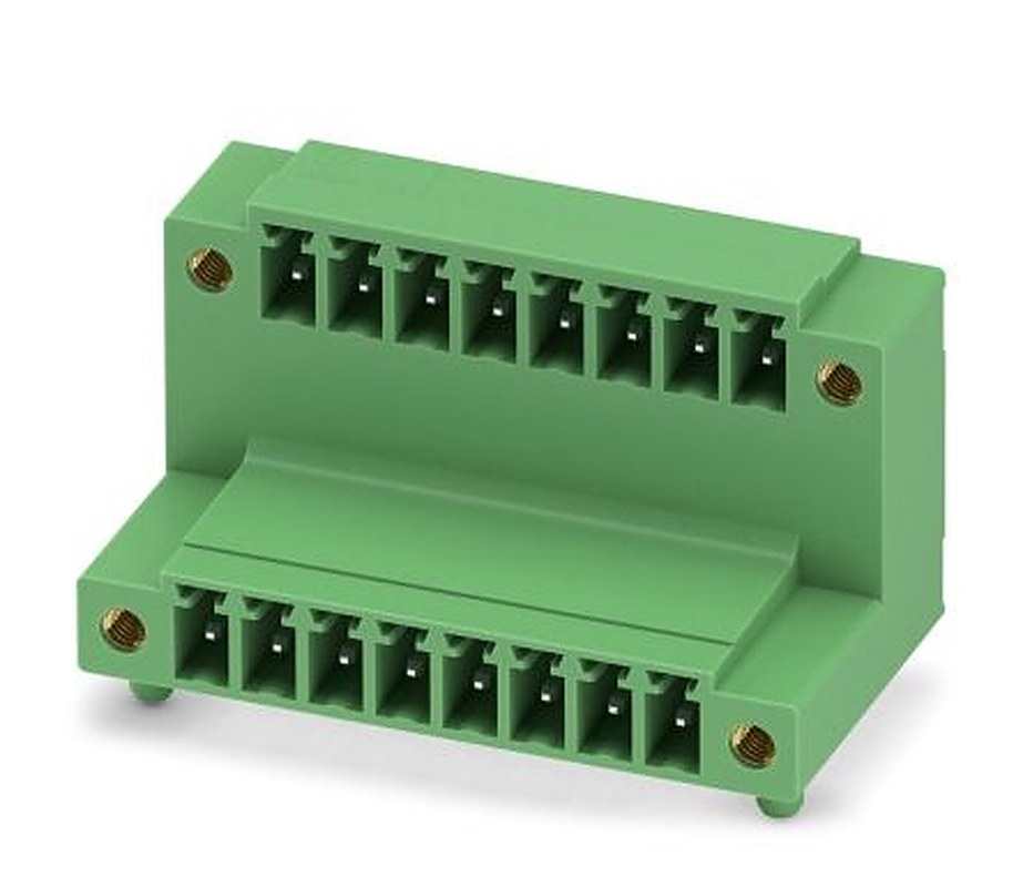 Phoenix Contact MCD 1.5/ 8-GF-3.81 Series Pluggable Terminal Block, 8-Contact, 3.81 mm Pitch, 2 Row, 1830169