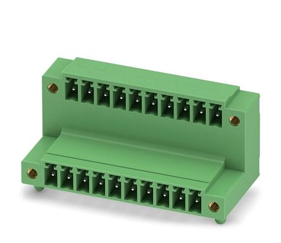 Phoenix Contact MCD 1.5/10-GF-3.81 Series Pluggable Terminal Block, 10-Contact, 3.81 mm Pitch, 2 Row, 1830185