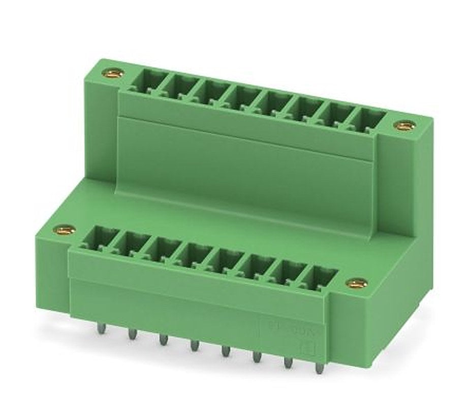 Phoenix Contact MCDV 1.5/ 8-GF-3.81 Series Pluggable Terminal Block, 8-Contact, 3.81 mm Pitch, 2 Row, 1830318
