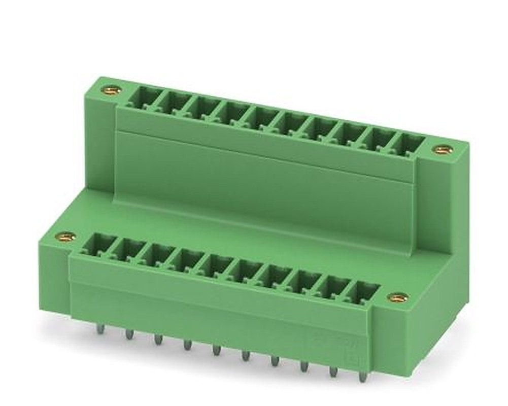 Phoenix Contact MCDV 1.5/10-GF-3.81 Series Pluggable Terminal Block, 10-Contact, 3.81 mm Pitch, 2 Row, 1830334