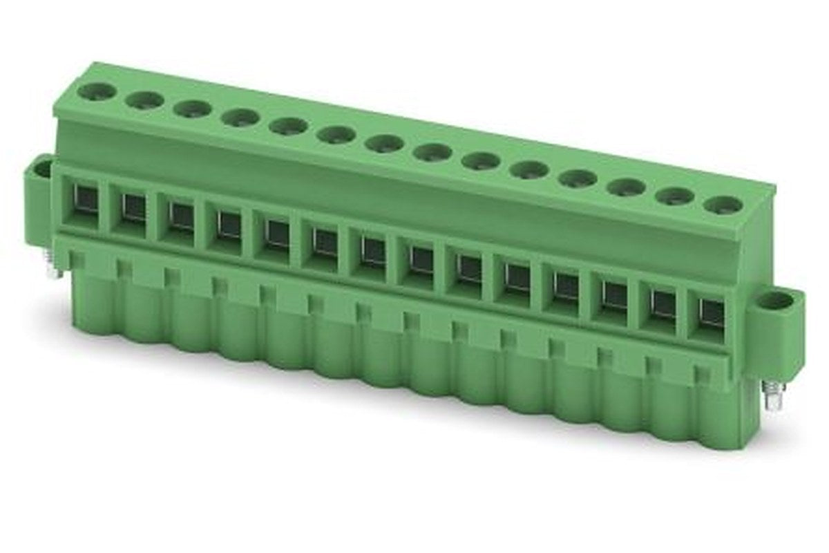 Phoenix Contact MVSTBW 2.5/14-STF-5.08 Series PCB Terminal Block, 14-Contact, 5.08 mm Pitch, 1 Row, 1835025