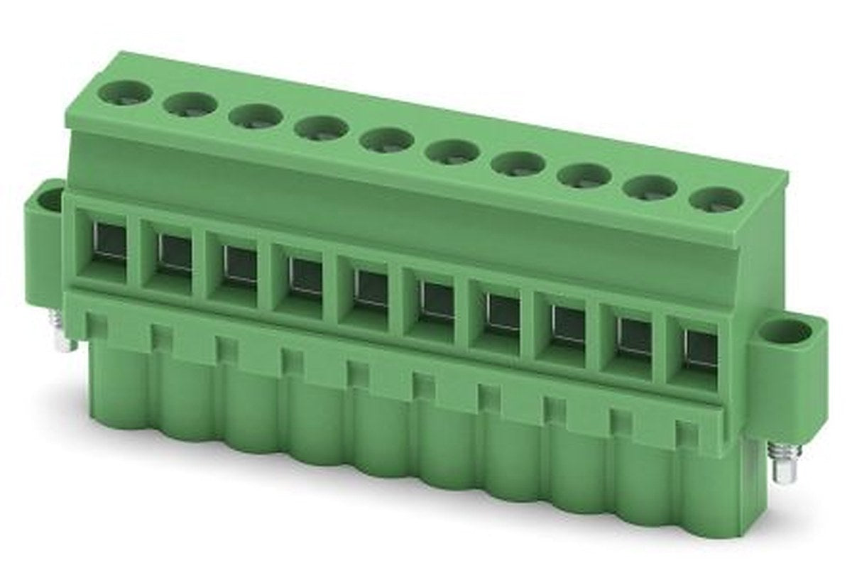 Phoenix Contact MVSTBW 2.5/10-STF Series PCB Terminal Block, 10-Contact, 5 mm Pitch, 1 Row, 1835368