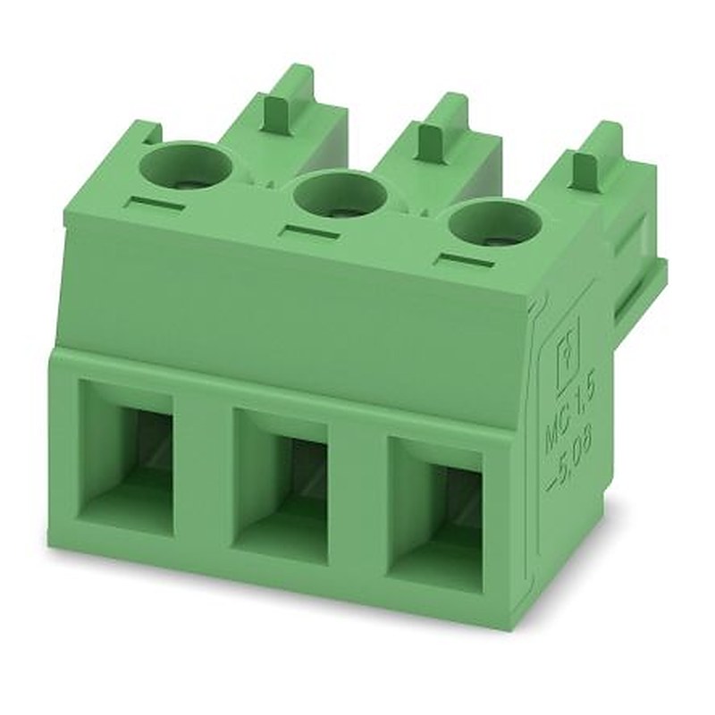 Phoenix Contact Pluggable Terminal Block, 3-Contact, 5.08 mm Pitch, 1 Row, 1836082