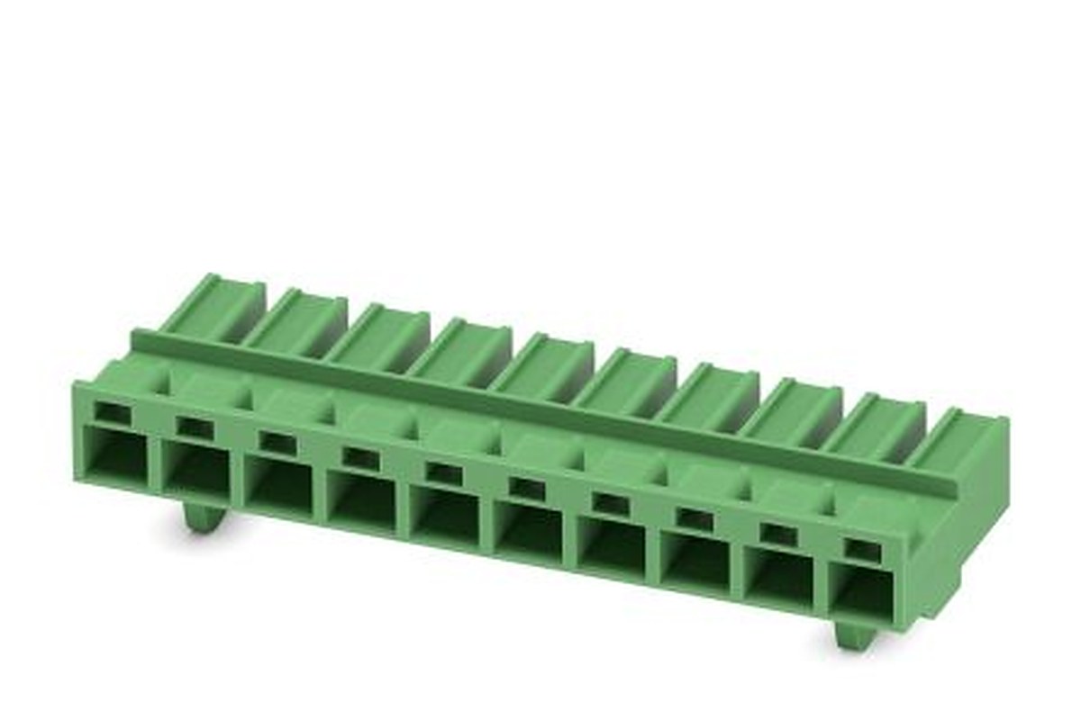 Phoenix Contact PCC 4/10-ST-7.62 Series Pluggable Terminal Block, 10-Contact, 7.62 mm Pitch, 1 Row, 1840117