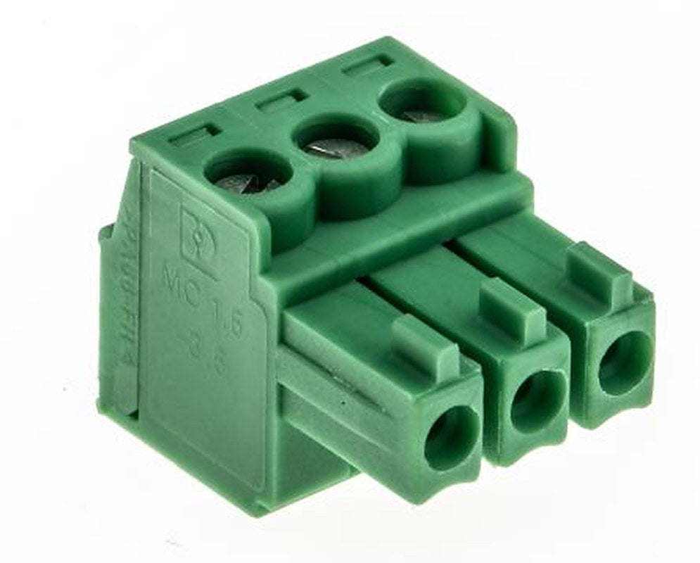 Phoenix Contact MC 1.5/3-ST-3.5 Series Pluggable Terminal Block, 3-Contact, 3.5 mm Pitch, 1 Row