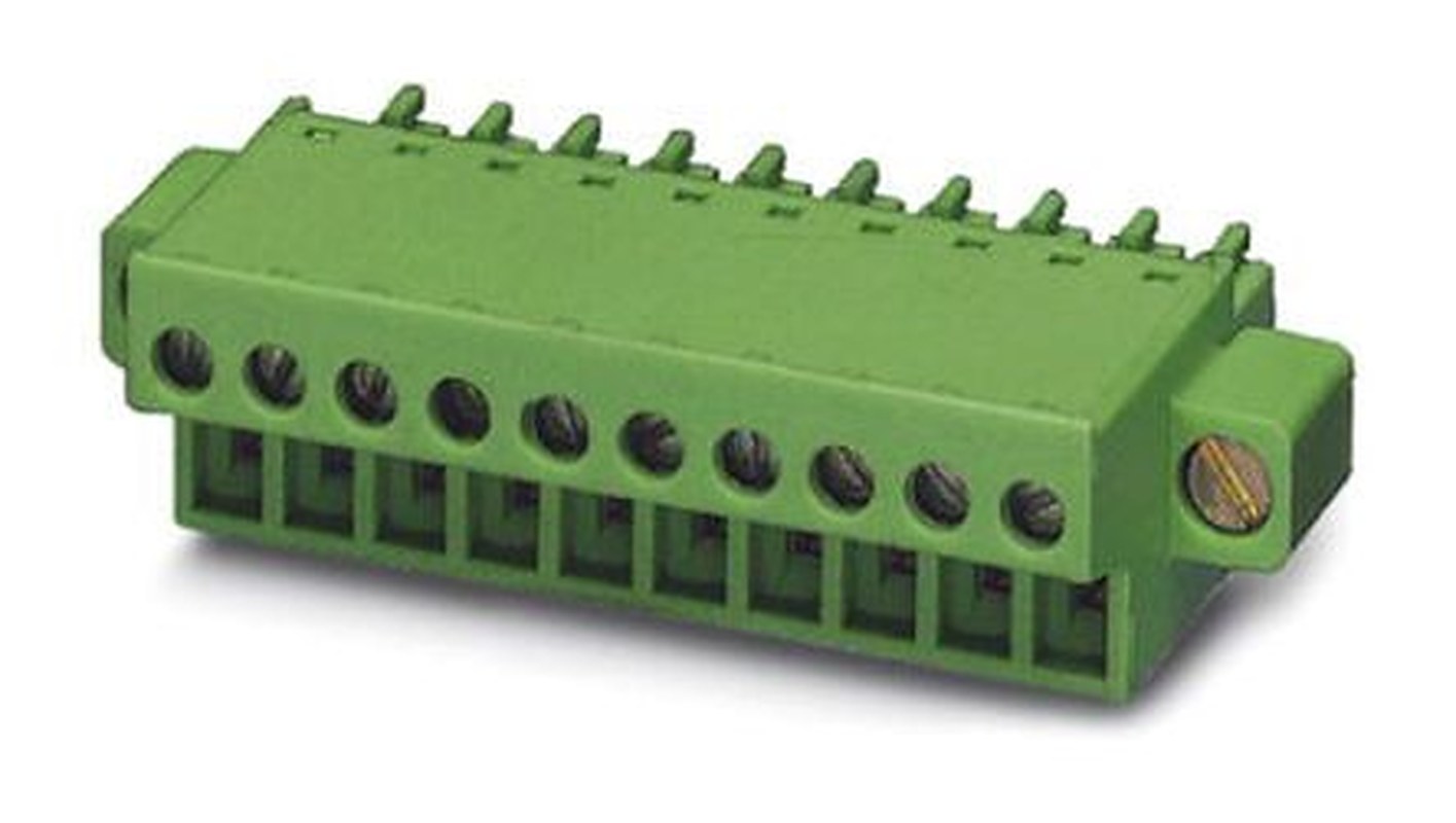 Phoenix Contact MC Series Pluggable Terminal Block, 20-Contact, 3.5 mm Pitch, 1 Row, 1840544