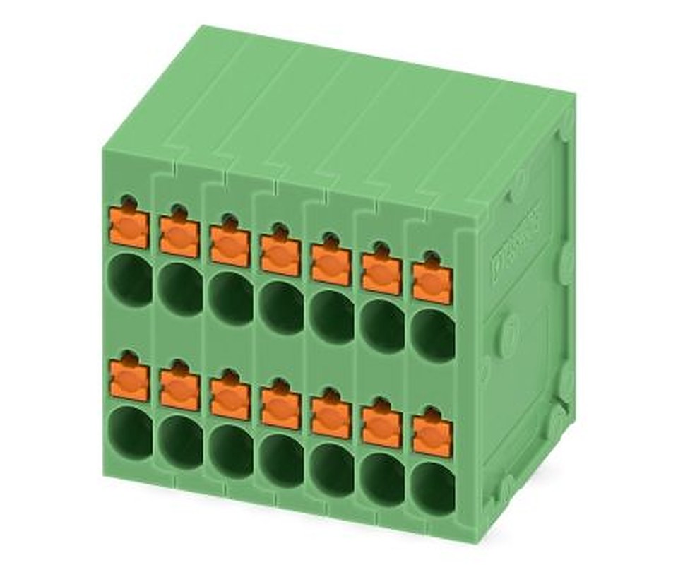 Phoenix Contact SPTD 1.5/7-H-3.5 Series Pluggable Terminal Block, 14-Contact, 3.5 mm Pitch, 2 Row