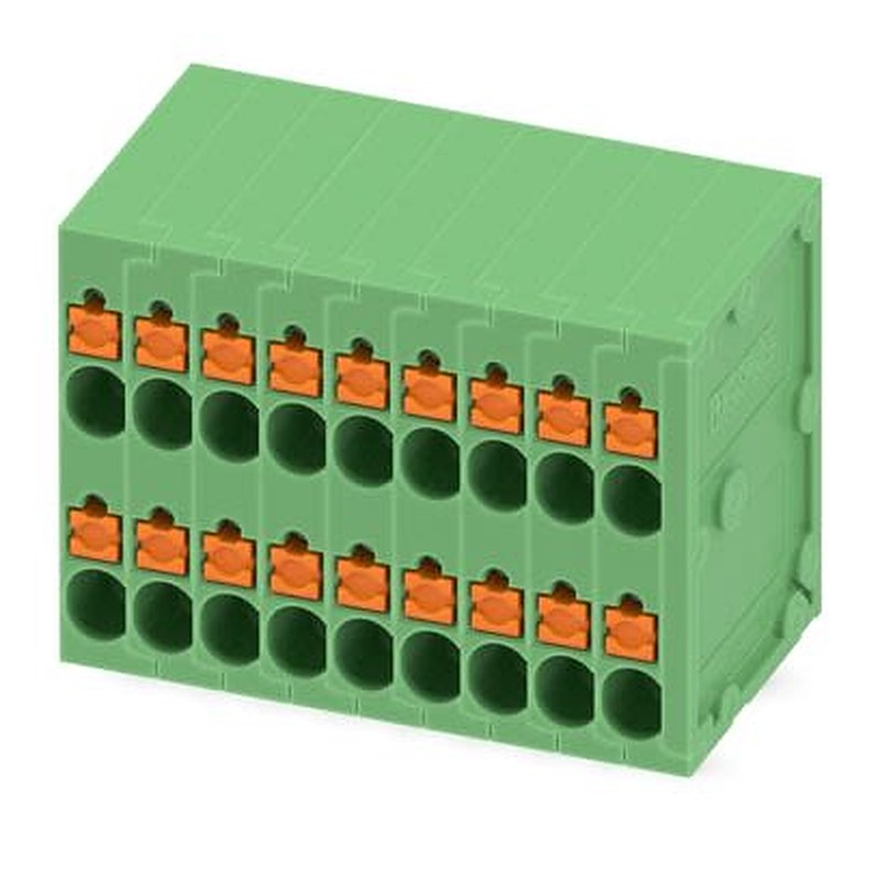 Phoenix Contact SPTD Series PCB Terminal Block, 18-Contact, 3.5 mm Pitch, Wave Soldering Mount, 2 Row