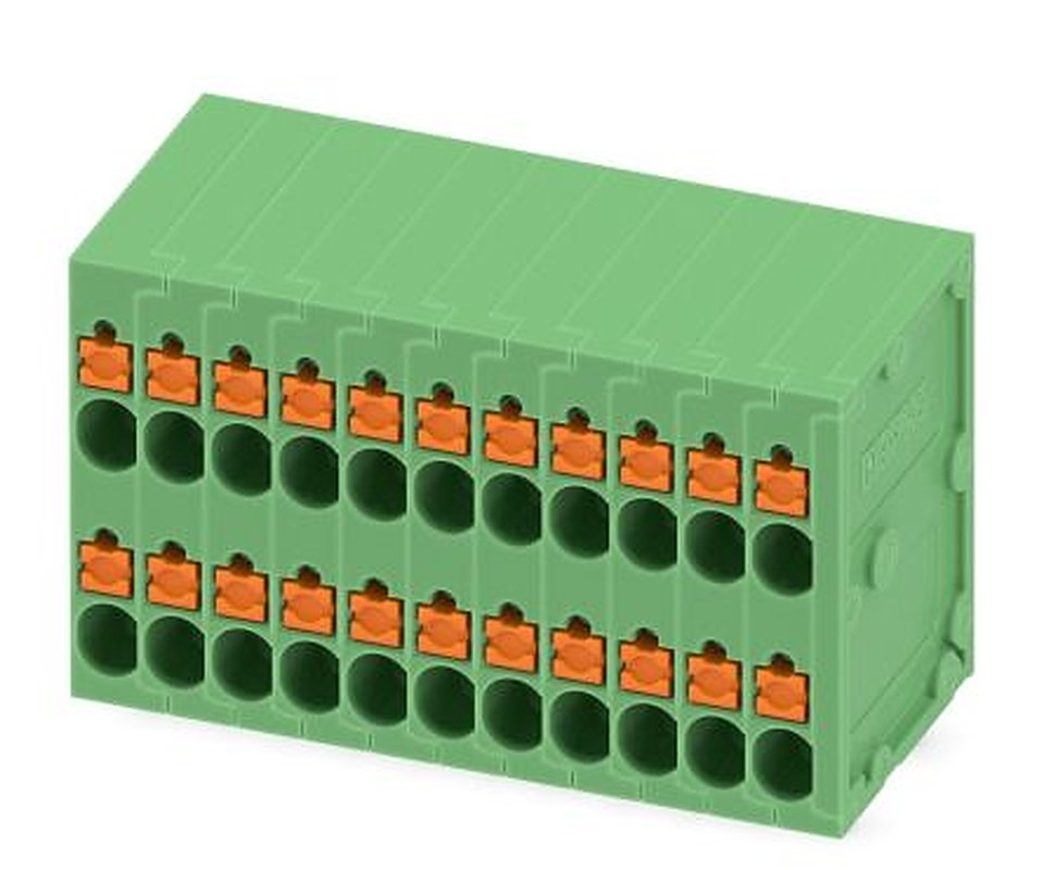 Phoenix Contact SPTD 1.5/11-H-3.5 Series PCB Terminal Block, 22-Contact, 3.5 mm Pitch, 2 Row, 1841584