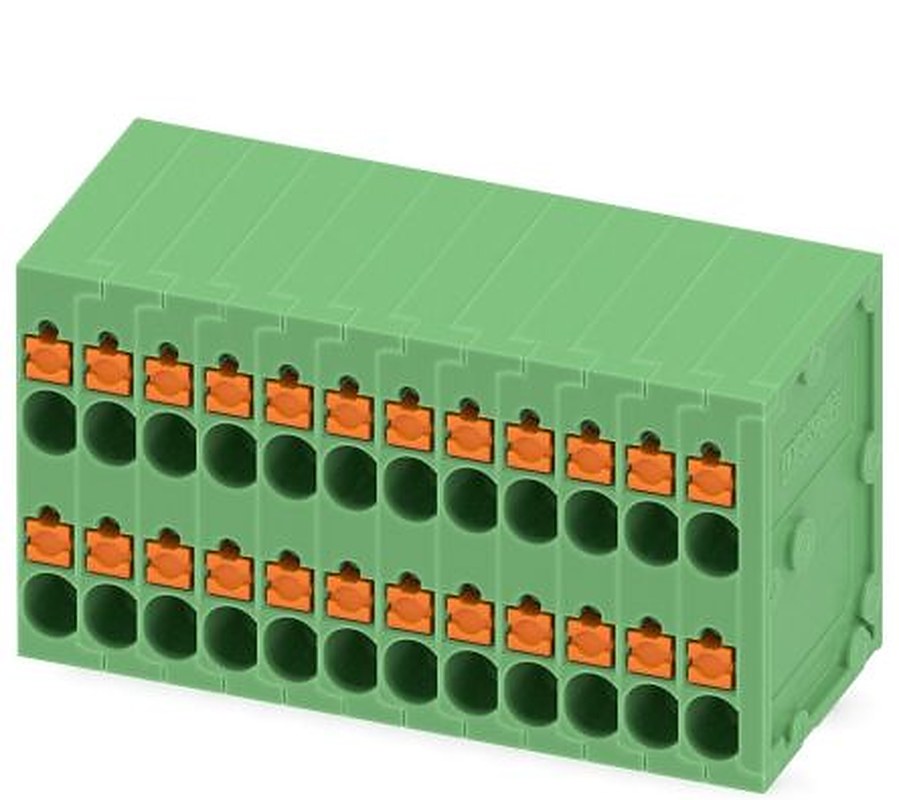 Phoenix Contact SPTD 1.5/12-H-3.5 Series PCB Terminal Block, 24-Contact, 3.5 mm Pitch, 2 Row, 1841597