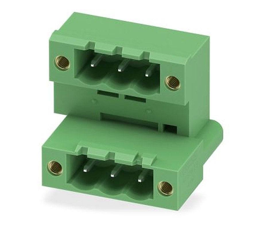 Phoenix Contact MDSTB 2.5/ 3-GF-5.08 Series Pluggable Terminal Block, 3-Contact, 5.08 mm Pitch, 2 Row, 1842377
