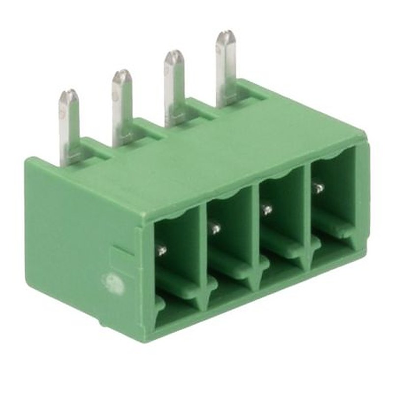 Phoenix Contact MC 1.5/4-G-3.5 Series Pluggable Terminal Block, 4-Contact, 3.5 mm Pitch, 1 Row, 1844236