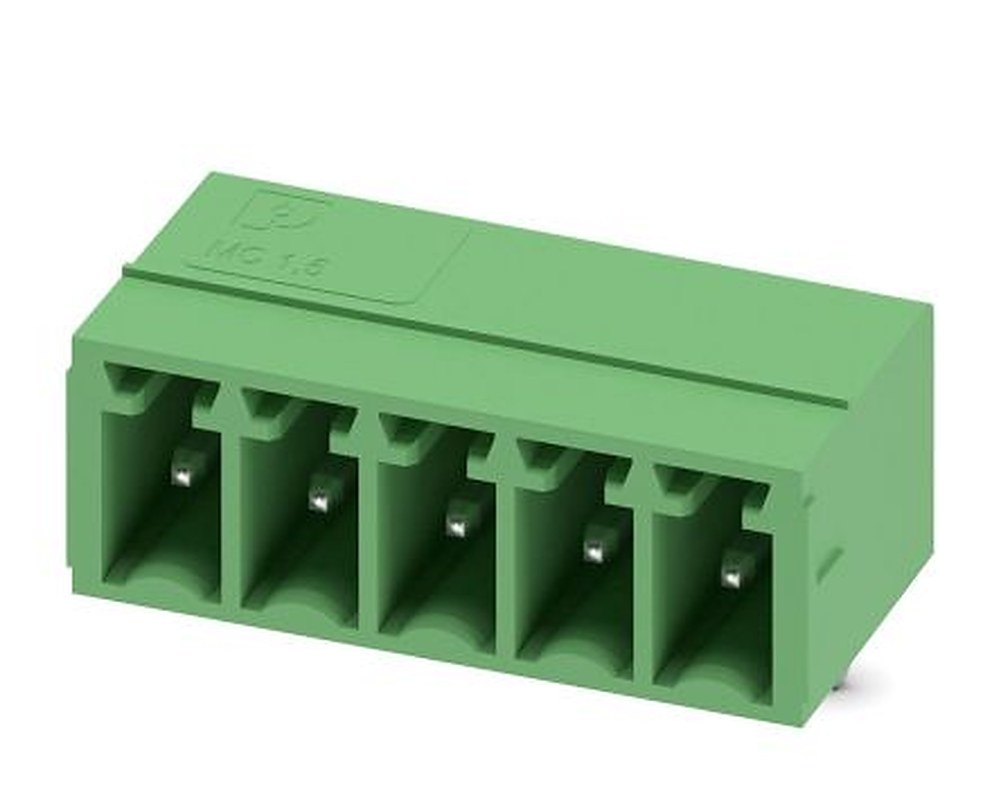 Phoenix Contact MC 1.5/5-G-3.5 Series Pluggable Terminal Block, 5-Contact, 3.5 mm Pitch, 1 Row, 1844249