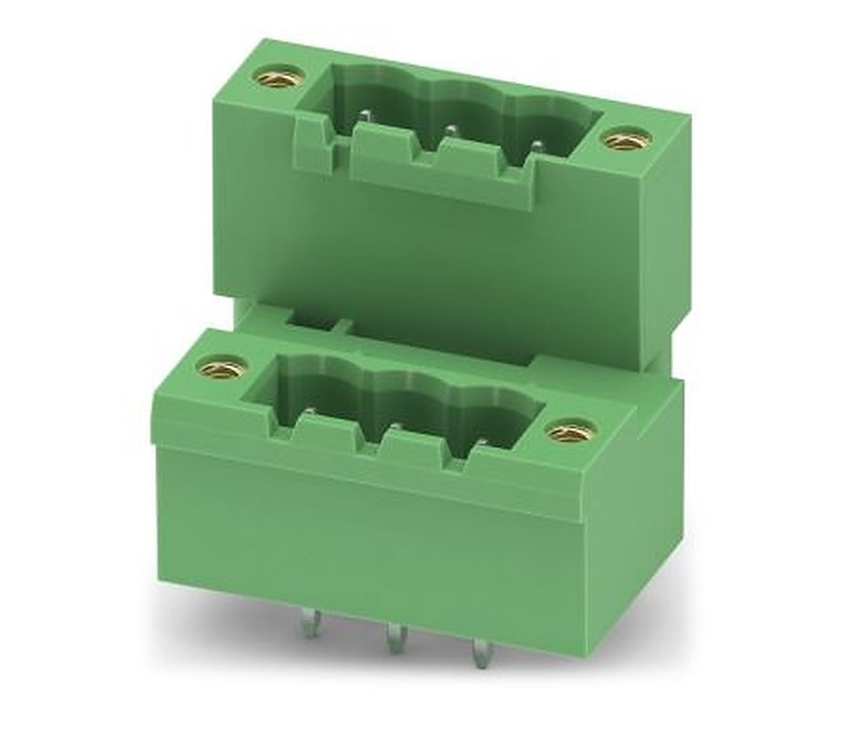 Phoenix Contact MDSTBV 2.5/ 3-GF-5.08 Series Pluggable Terminal Block, 3-Contact, 5.08 mm Pitch, 2 Row, 1845646