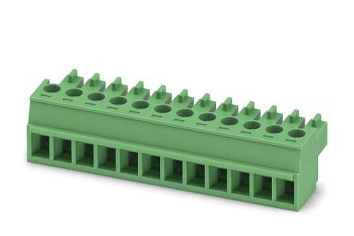 Phoenix Contact MC 1.5/12-ST-3.81 AU Series Pluggable Terminal Block, 12-Contact, 3.81 mm Pitch, 1 Row, 1847343