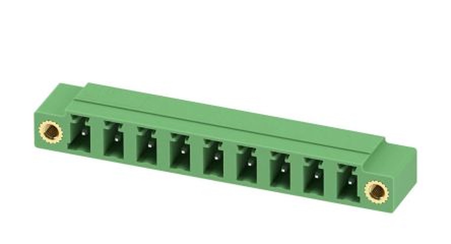 Phoenix Contact MC 1.5/ 9-GF-5.08 Series Right Angle Pluggable Terminal Block, 9 Contact(s), 5.08 mm Pitch, 1 Row