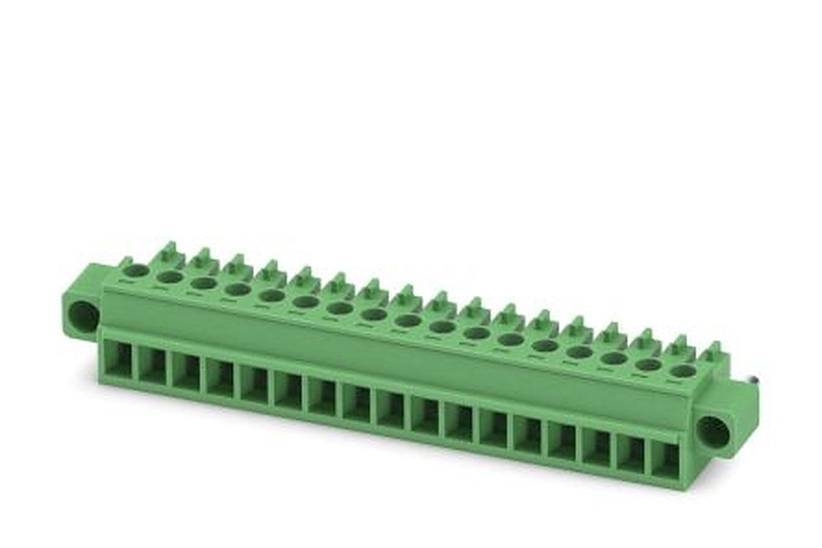 Phoenix Contact MC 1.5/17-STF-3.81 Series Pluggable Terminal Block, 17-Contact, 3.81 mm Pitch, 1 Row, 1848481
