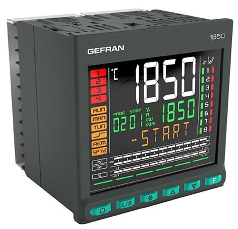 Gefran 1850 Panel PID Temperature Controller 2 Input, 3 Output Analogue 24V PID Controller, Temperature Control